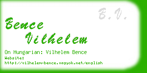 bence vilhelem business card